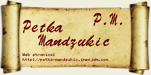 Petka Mandžukić vizit kartica
